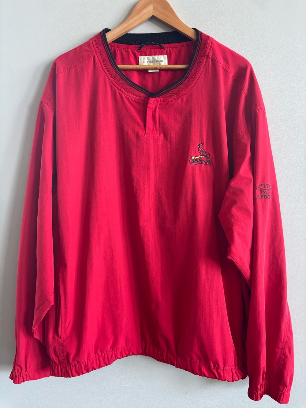 Cutter & Buck XL St. Louis Cardinals V-Neck Windshirt Pullover Jacket Red Men's